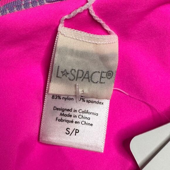 L*Space Camacho Classic Bikini Bottom Pink Stripe Nylon Swimwear NWT Small - Picture 7 of 7